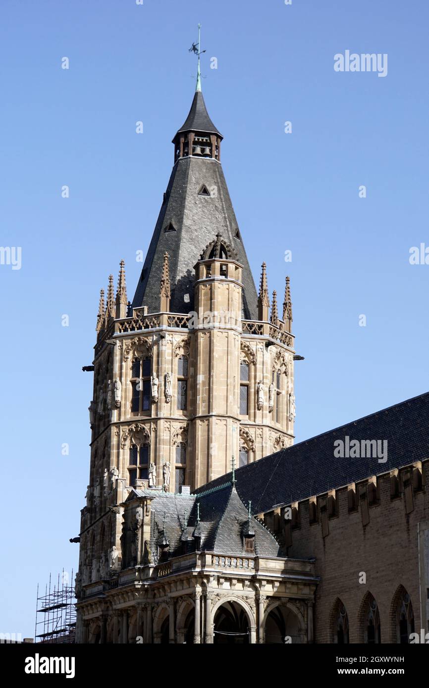 historisches Rathaus mit Rathaus aus dem 15. Jahrhundert , Deutschland, Nordrhein-Westfalen, Köln Stockfoto