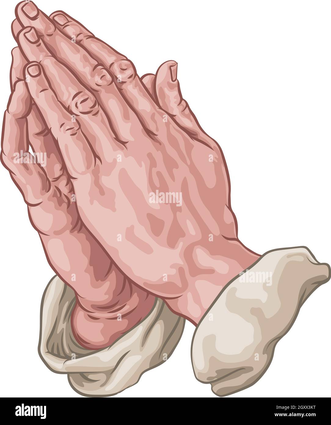Betende Hände im Gebet Comic-Buch Pop Art Cartoon Stock Vektor