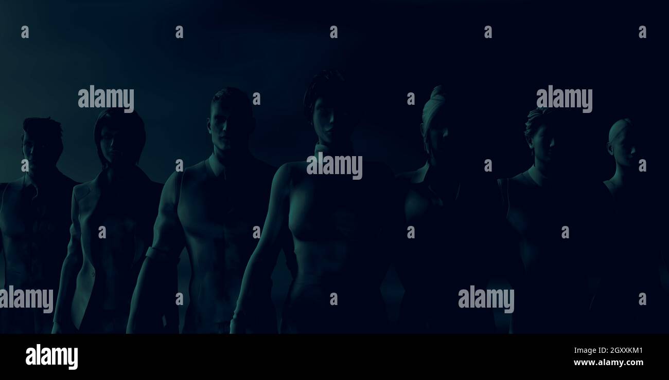 Führungskräfte in Unternehmen stehen vor dem Hintergrund als Kunst Stockfoto