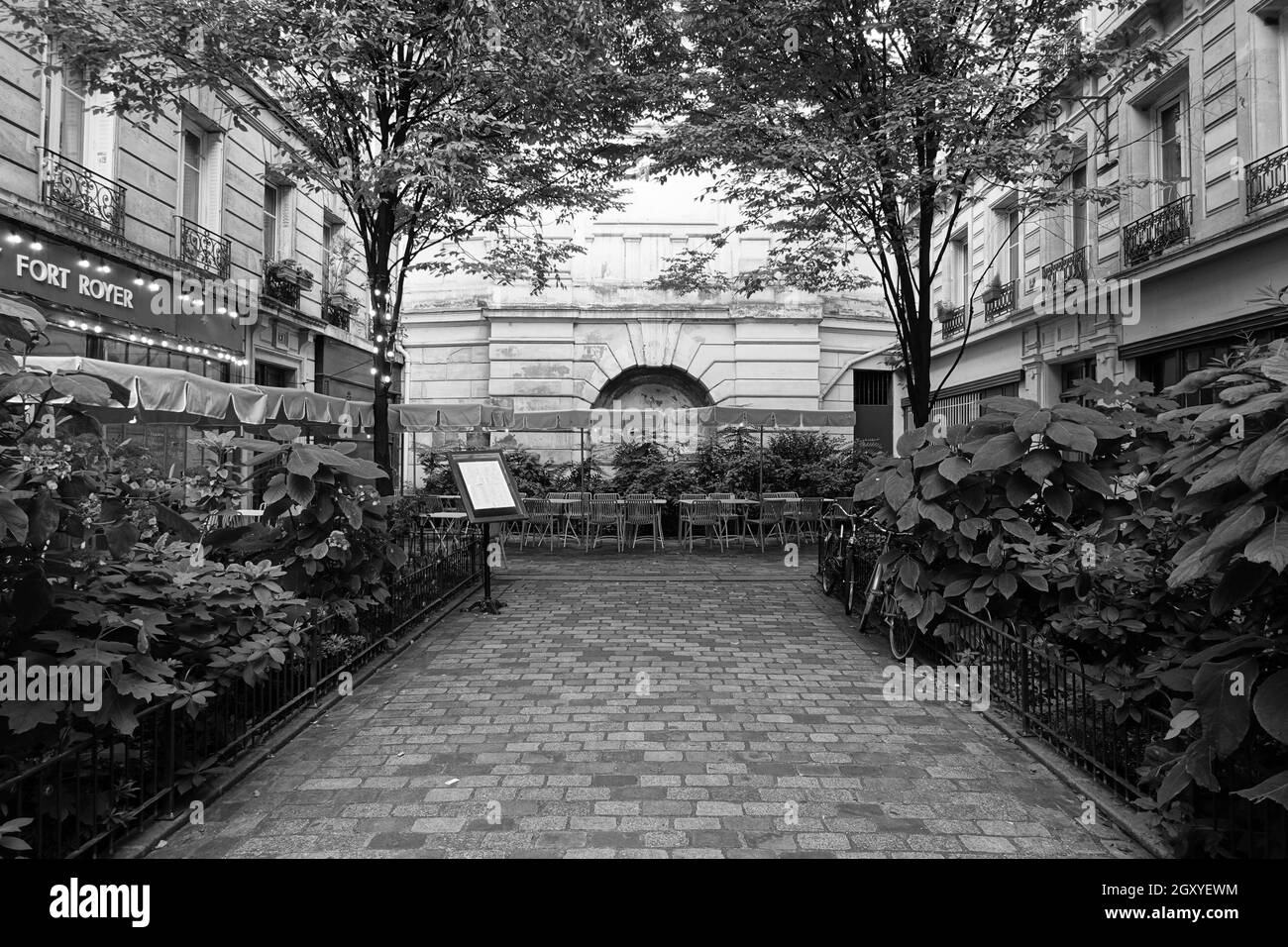 Paris, Rue du Tresor Stockfoto