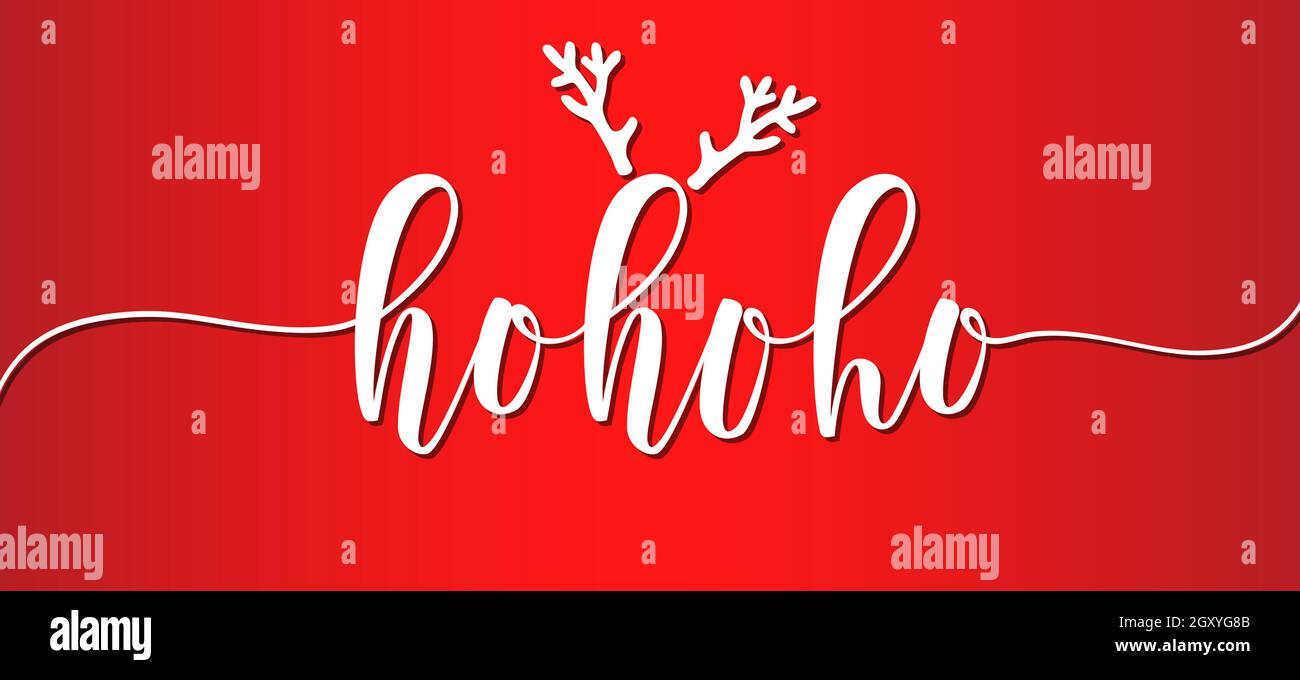 Ho Ho Ho - Banner mit freiem Kopierplatz. Weihnachtsangebot. Weihnachtsmann-Werbebanner. Stock Vektor