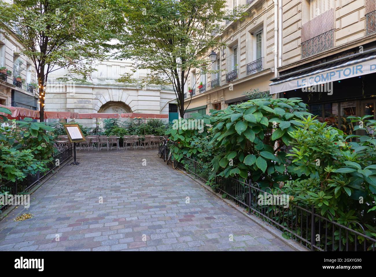 Paris, Rue du Tresor Stockfoto