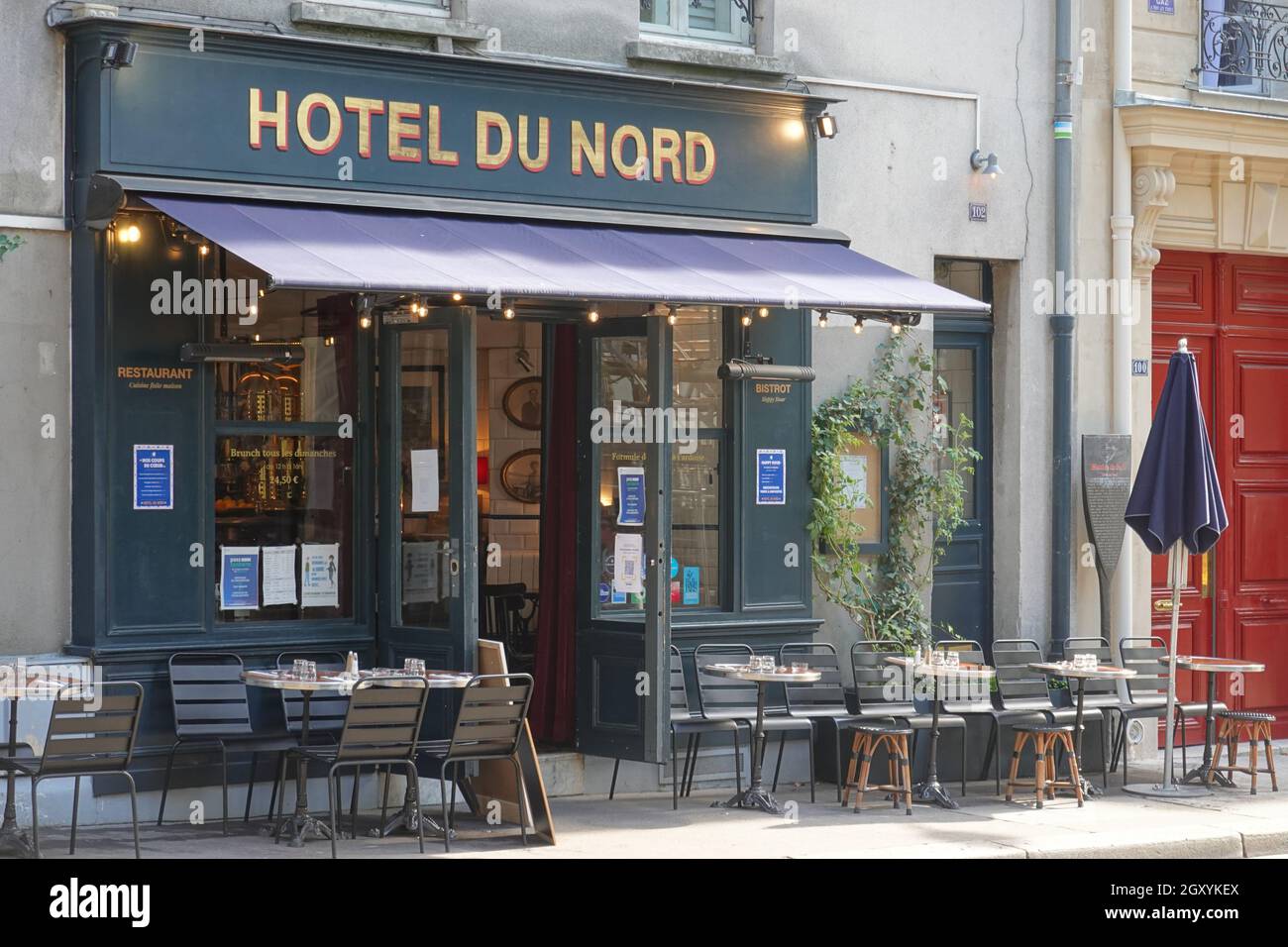 Paris, Hotel du Nord Stockfoto