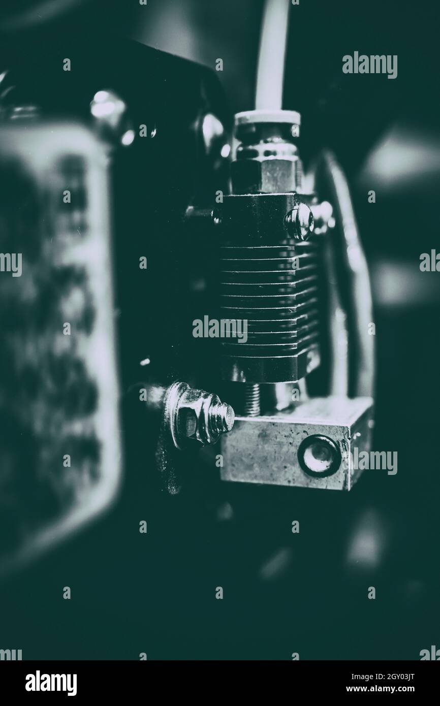 Die 3D-Druckmaschine. Hi-Technology für Rapid Prototyping Konzept. Stockfoto