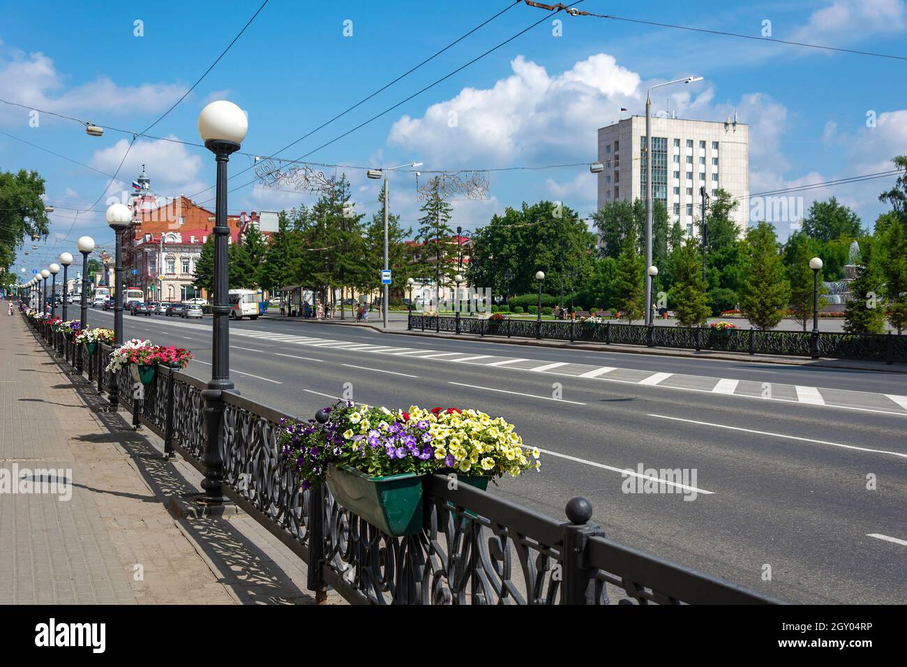 Томск, проспект Ленина в центральной исторической части города Stockfoto