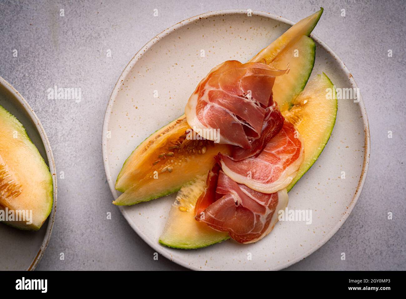 Melone Mit Serrano Schinken Anrichten