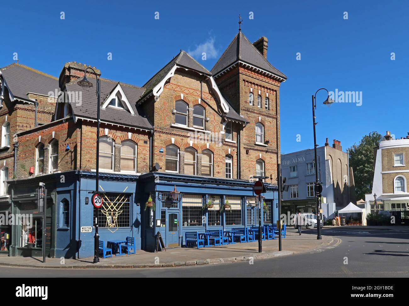The White Hart Pub in Crystal Palace, South London, Großbritannien. Ecke Church Road und Westow Street. Stockfoto