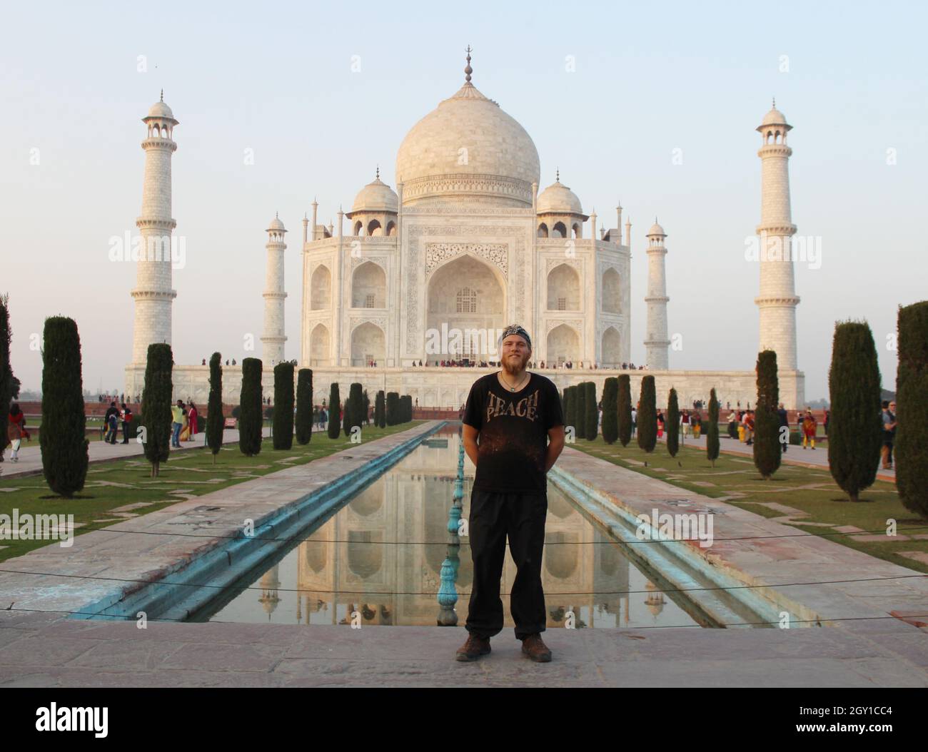 Tourist in taj mahal, agra Stockfoto