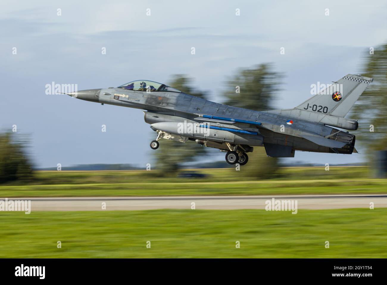 Leeuwarden Niederlande Okt. 4 2021 Waffenlehrerkurs F-16 Landung Stockfoto