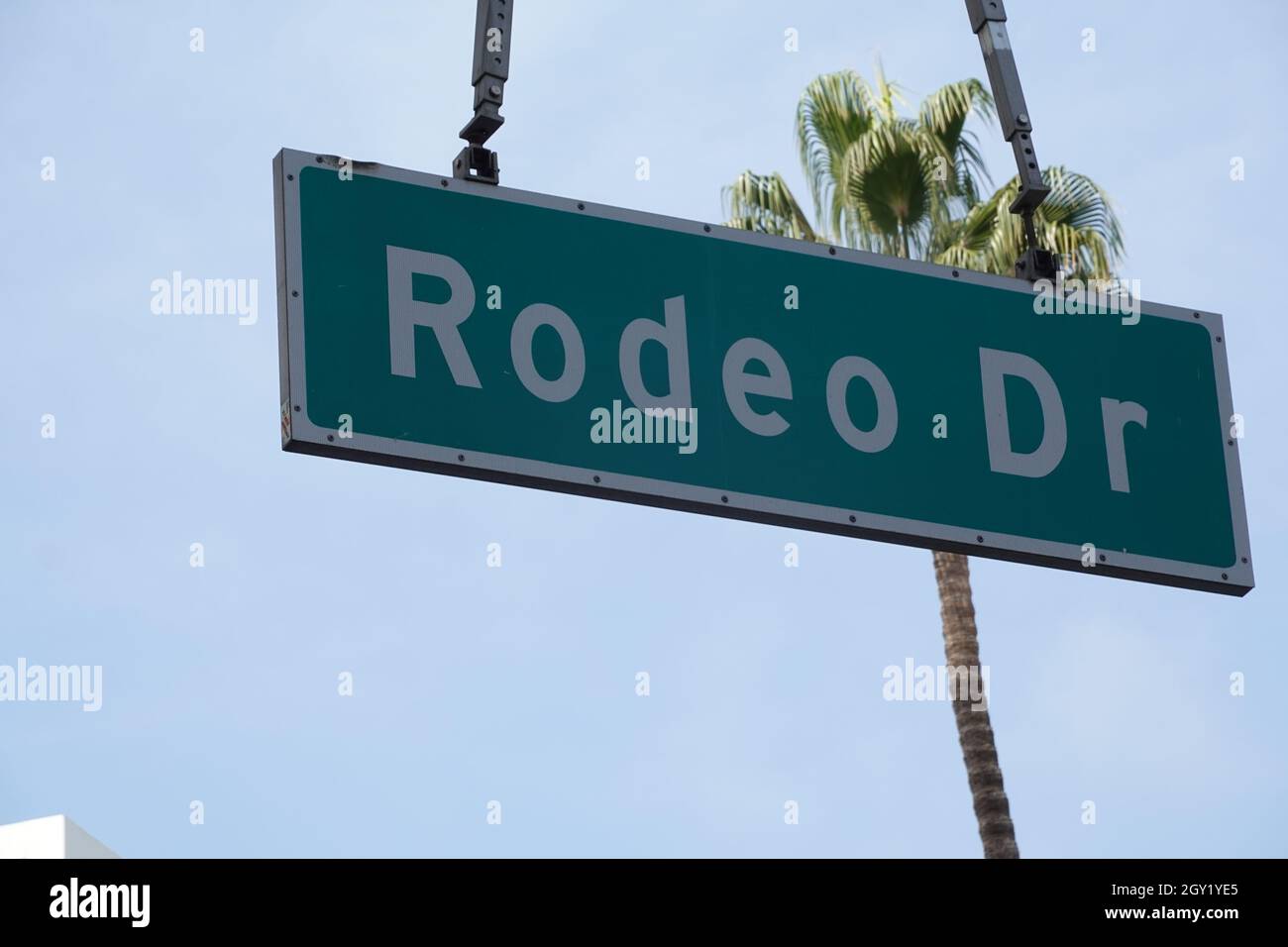 Schild Rodeo Drive, Beverly Hills, California, USA Stockfoto