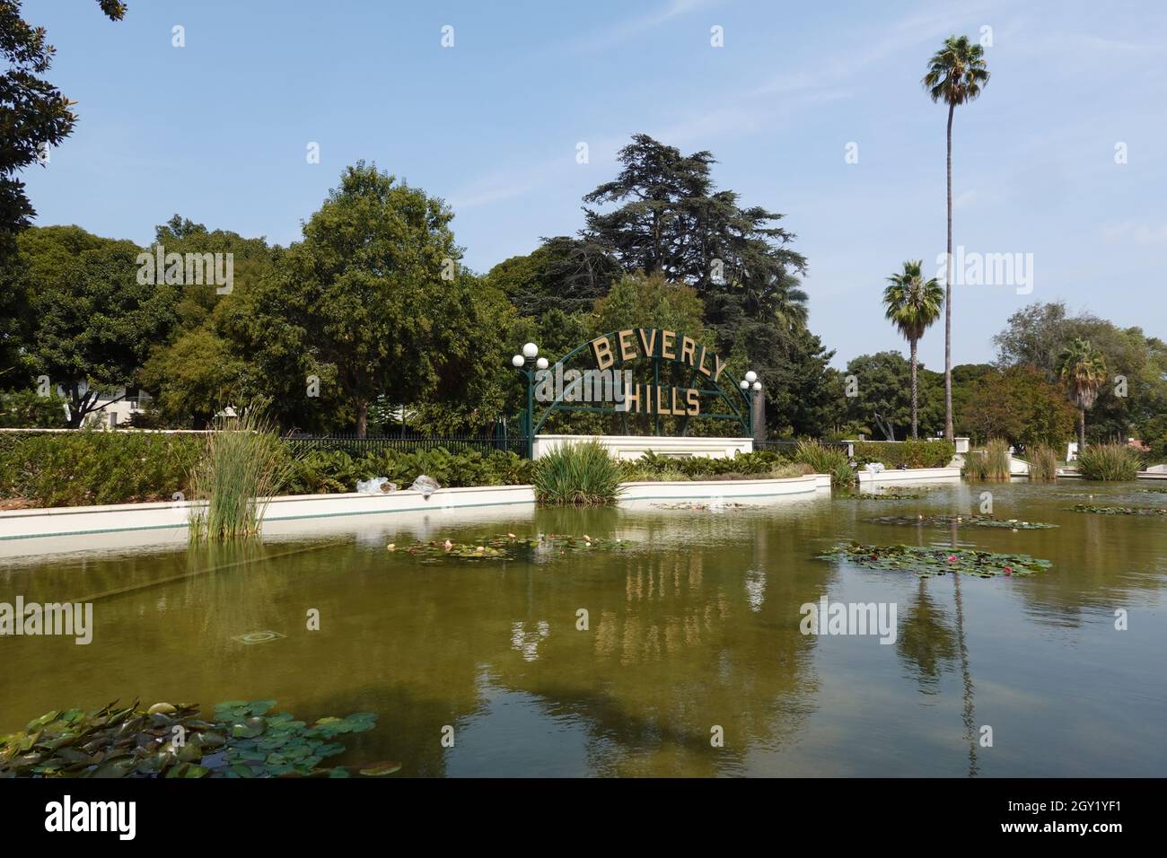 Famous Beverly Hills Sign, Beverly Hills, Los Angeles, California, Vereinigte Staaten von Amerika, USA Stockfoto
