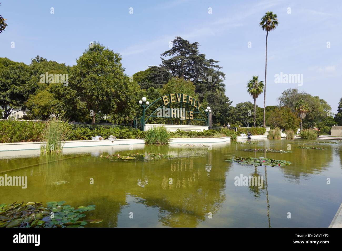 Famous Beverly Hills Sign, Beverly Hills, Los Angeles, California, Vereinigte Staaten von Amerika, USA Stockfoto