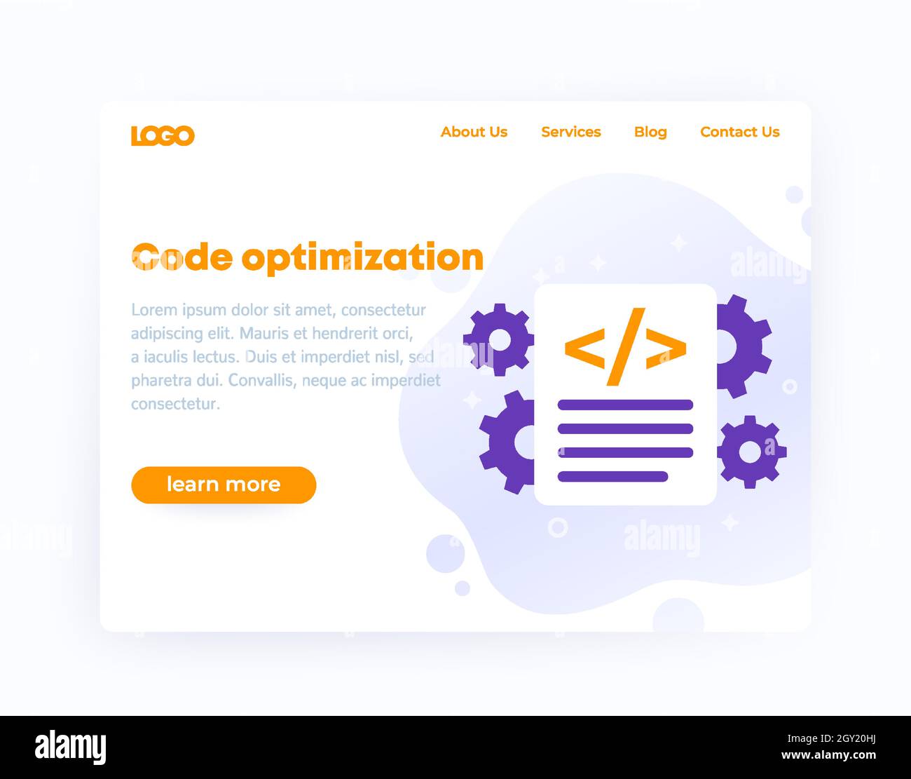Code-Optimierung, Website-Template-Design, Vektor Stock Vektor