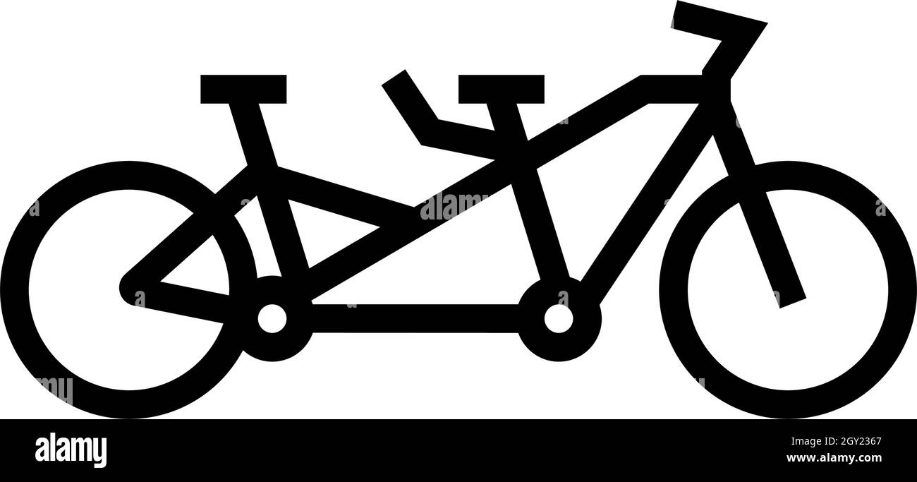 Tandem Fahrrad für paar Linie Symbol Vektor Illustration Stock Vektor