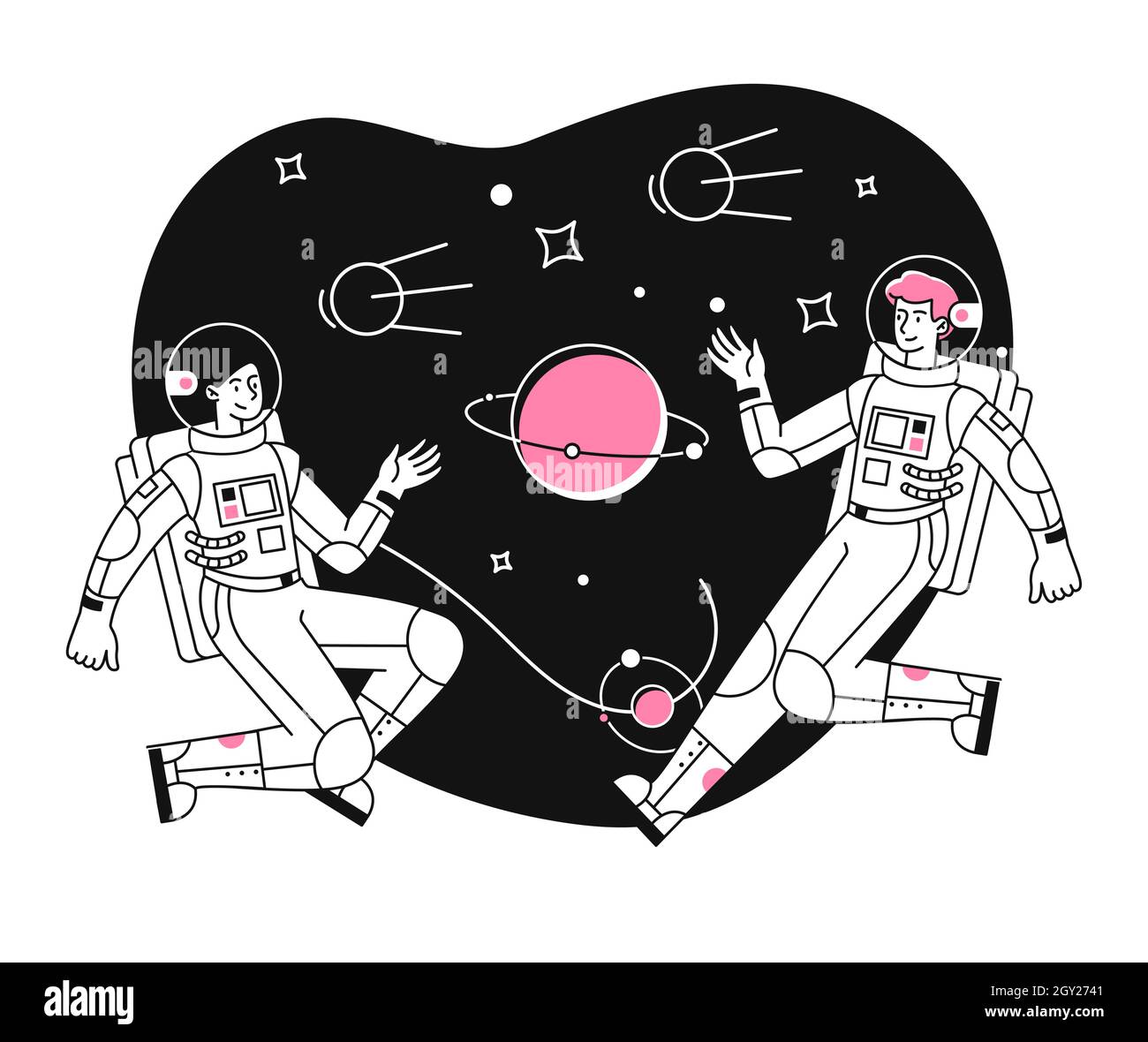 Astronaut erforscht den Weltraum Stock Vektor