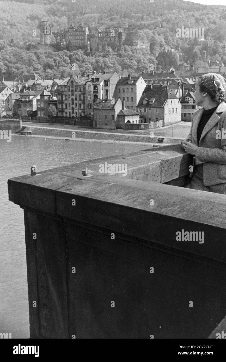 Ein Ausflug nach Heidelberg, Deutsches Reich 30er Jahre. Ein Ausflug nach Heidelberg; Deutschland 1930. Stockfoto