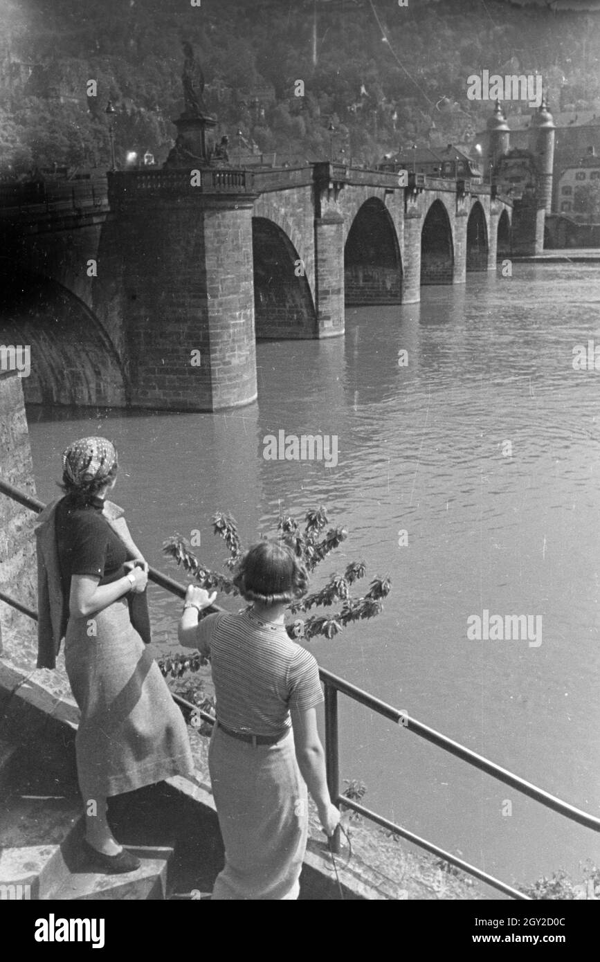 Ein Ausflug nach Heidelberg, Deutsches Reich 30er Jahre. Ein Ausflug nach Heidelberg; Deutschland 1930. Stockfoto