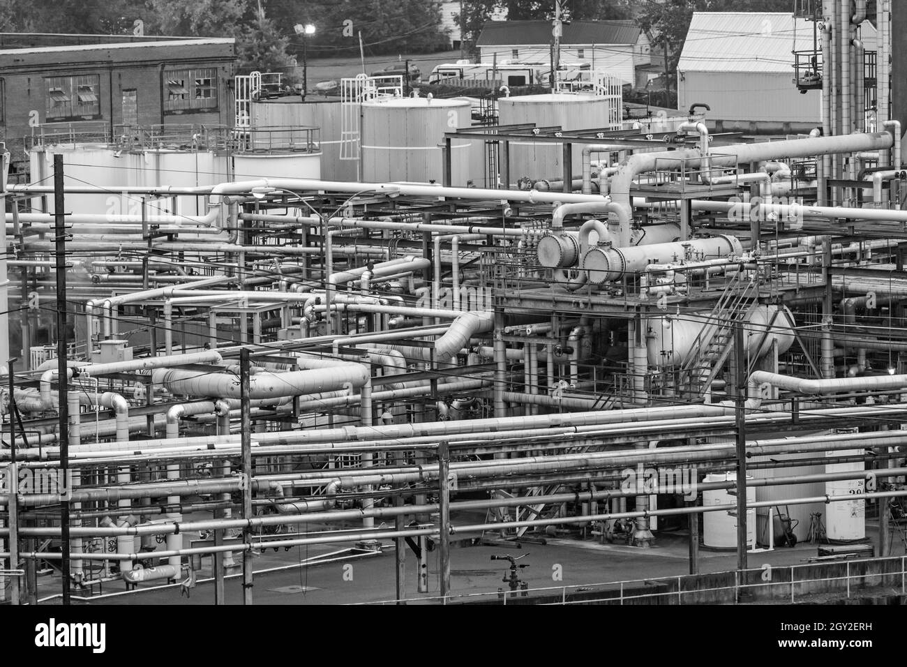 Bradford, Pennsylvania - die Ölraffinerie der American Refining Group. Früher Kendall, ist es die älteste kontinuierlich in Betrieb befindliche Raffinerie in der United Street Stockfoto
