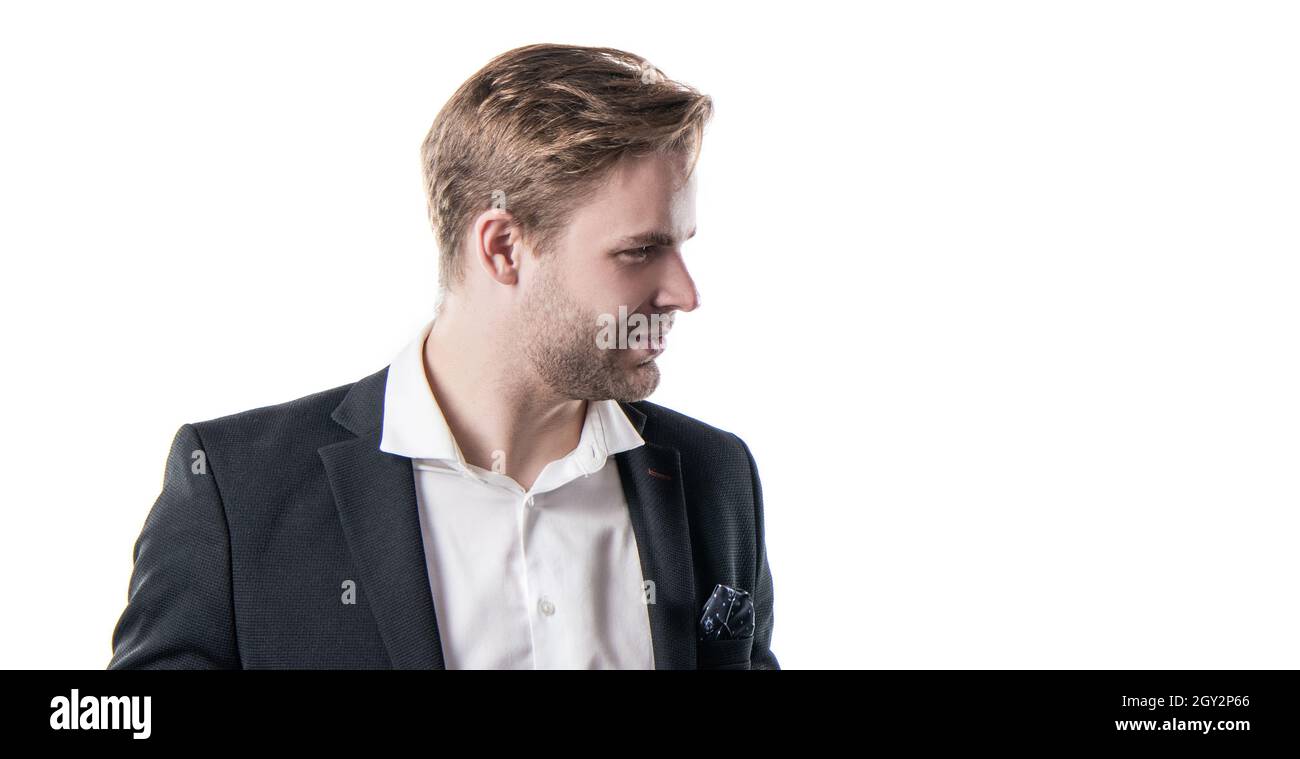 Neuer Job. Profilportrait des Junior Managers. Junger Profi in formalwear. Professioneller Mann Stockfoto