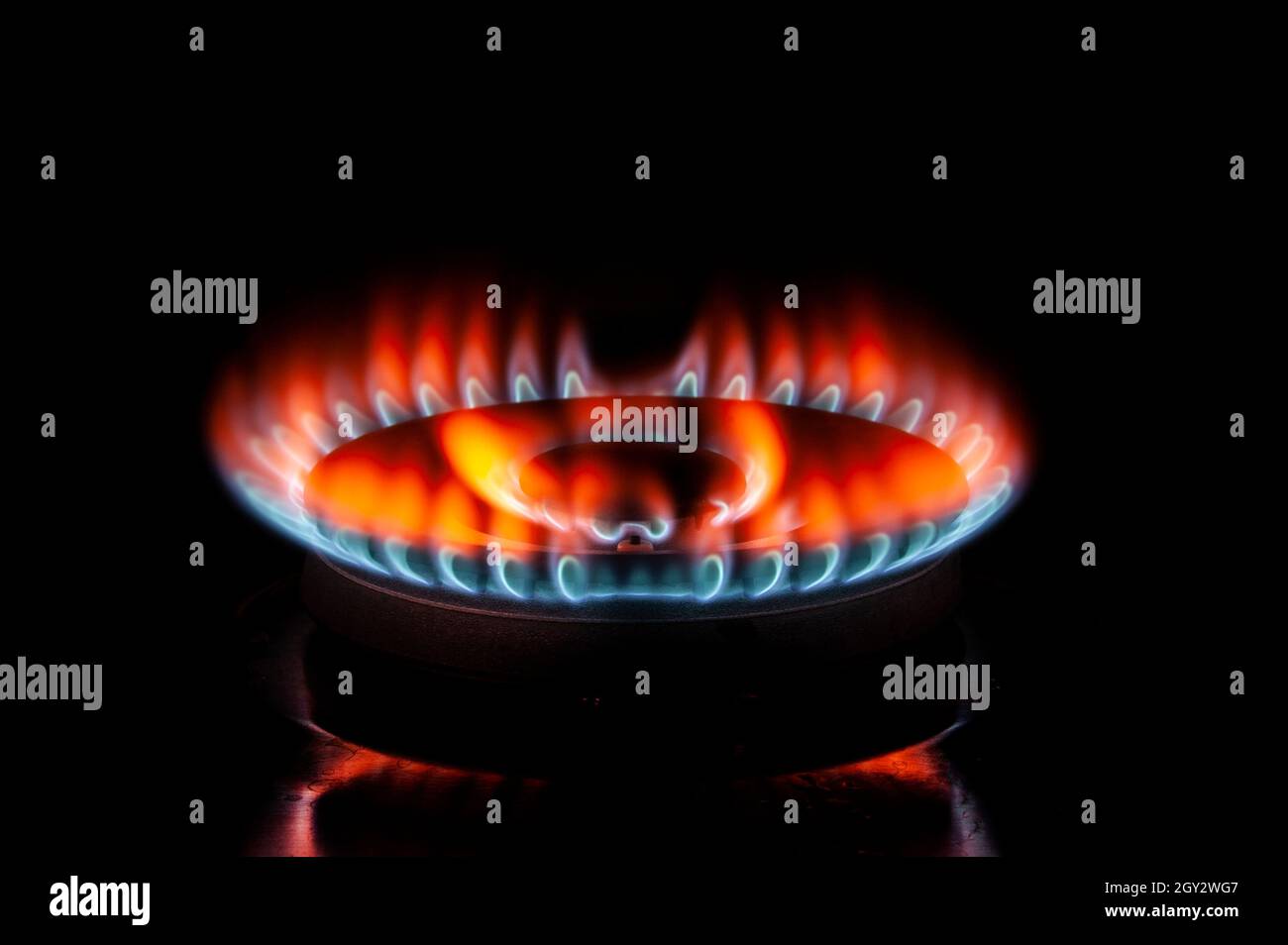 Foto der Gasflamme Stockfoto