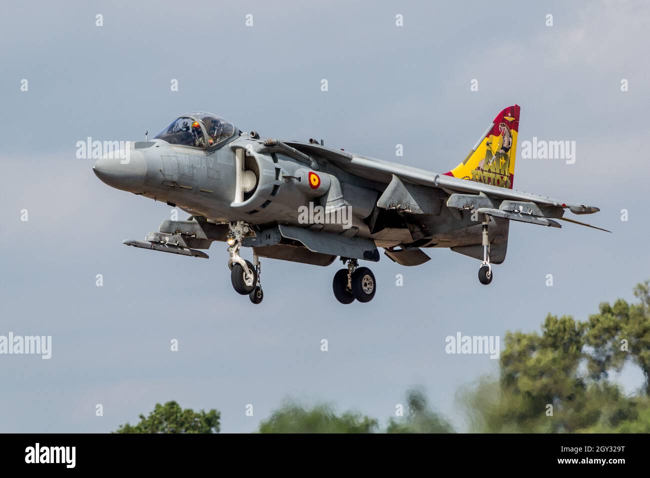 Spanish Navy Harrier AV8 Matador VTOL Fighter bei RIAT Fairford Airshow Stockfoto