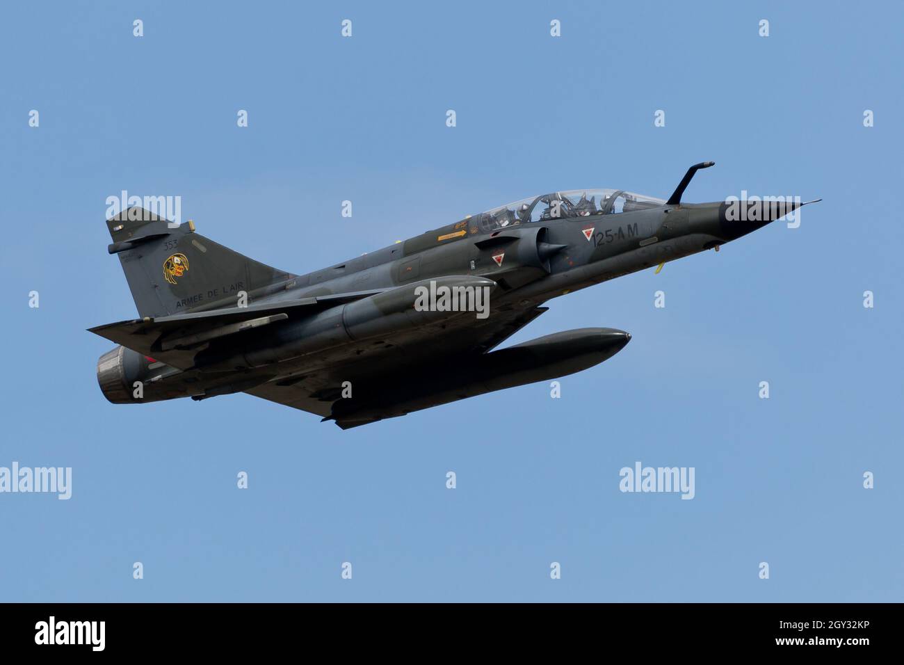 Die französische Luftwaffe Dassault Mirage 2000 des Ramex Delta Display Teams auf der RIAT Fairford Airshow Stockfoto