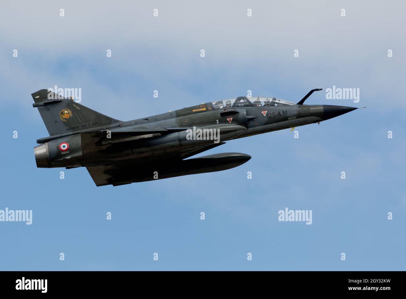 Die französische Luftwaffe Dassault Mirage 2000 des Ramex Delta Display Teams auf der RIAT Fairford Airshow Stockfoto