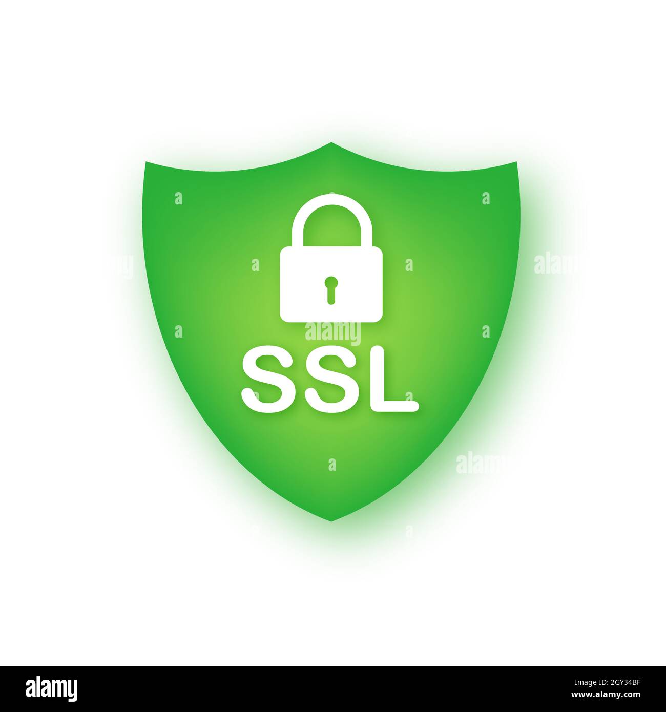 SSL-Symbol für sichere Internetverbindung. Sicherer SSL-Schutz. Vektorgrafik. Stock Vektor