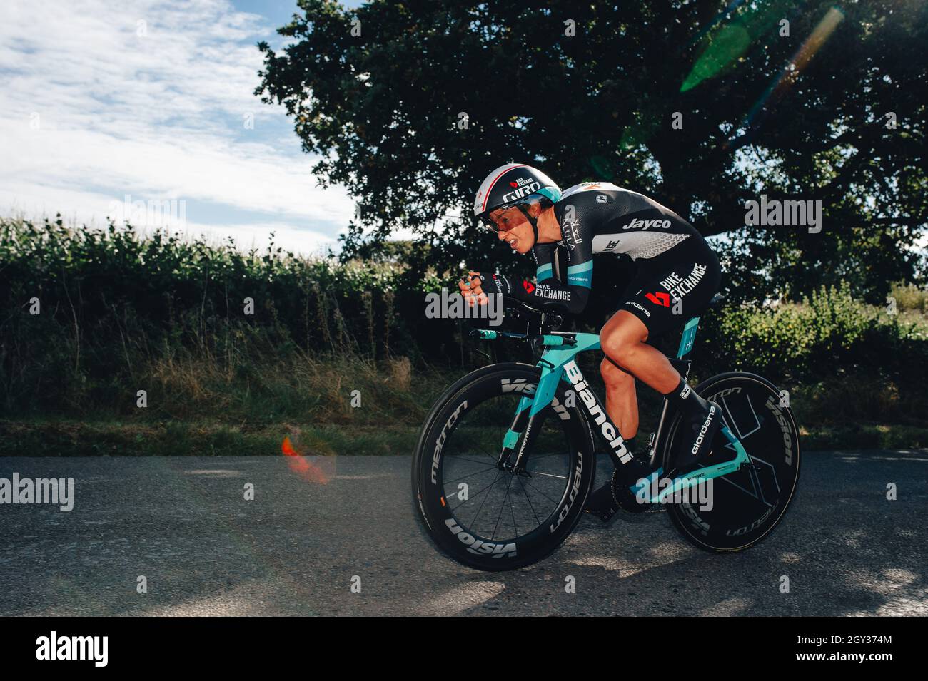 6. Oktober 2021 Frauen Tour. Stufe 3. ITT. Von Atherstone nach Atherstone. Megan Jastrab. Foto von Simon Gill. Stockfoto