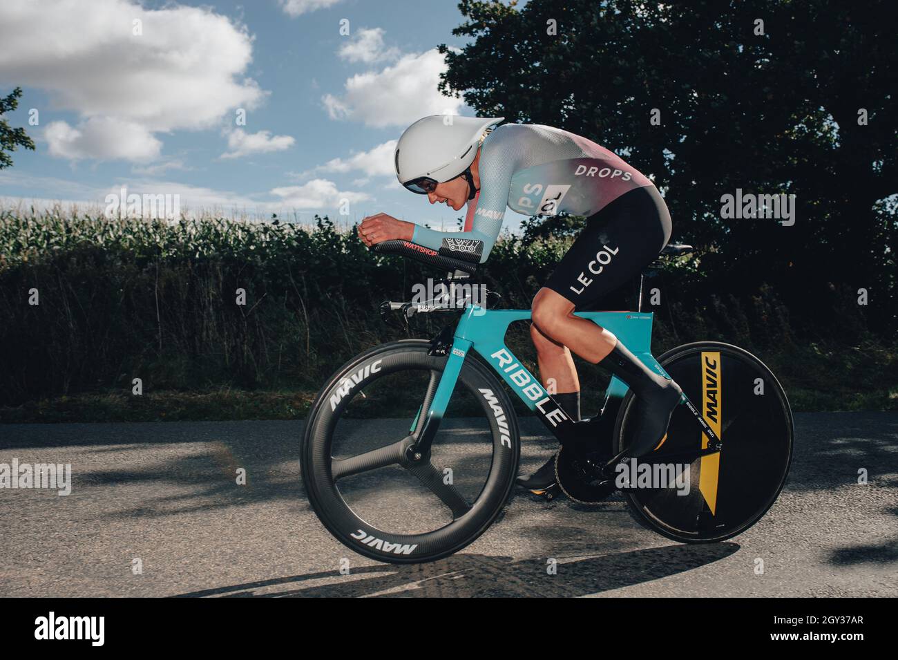 6. Oktober 2021 Frauen Tour. Stufe 3. ITT. Von Atherstone nach Atherstone. Joscelin Lowden. Foto von Simon Gill. Stockfoto