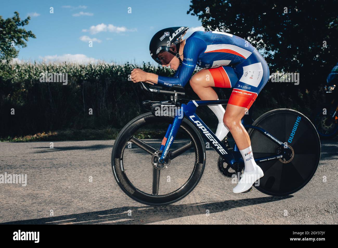 6. Oktober 2021 Frauen Tour. Stufe 3. ITT. Von Atherstone nach Atherstone. Clara Copponi. Foto von Simon Gill. Stockfoto