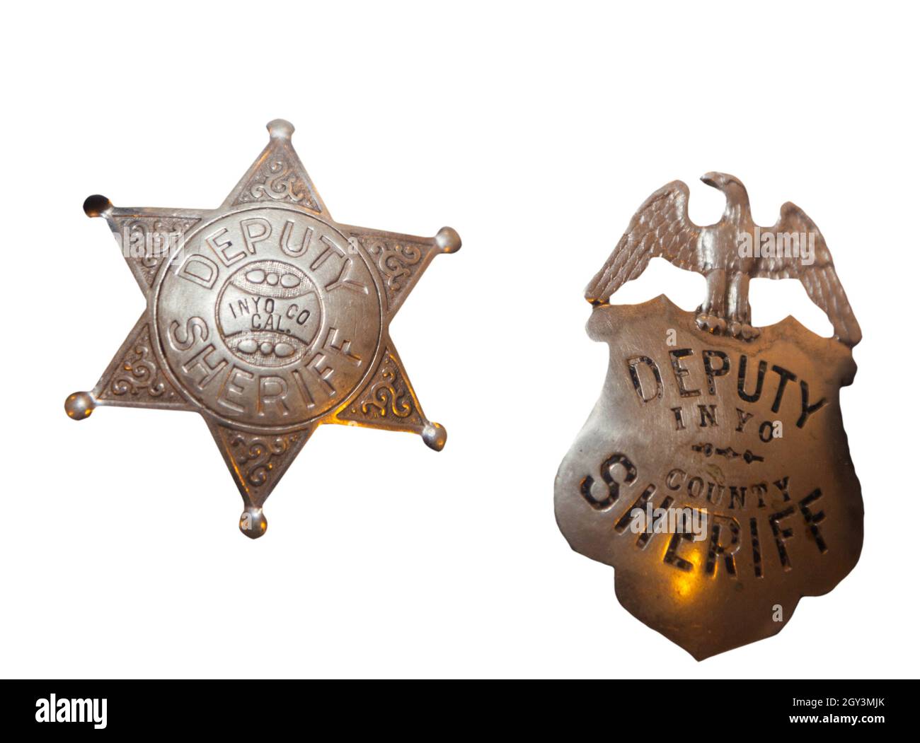 sheriff-Abzeichen, wie sie im wilden Westen amerikas verwendet werden Stockfoto