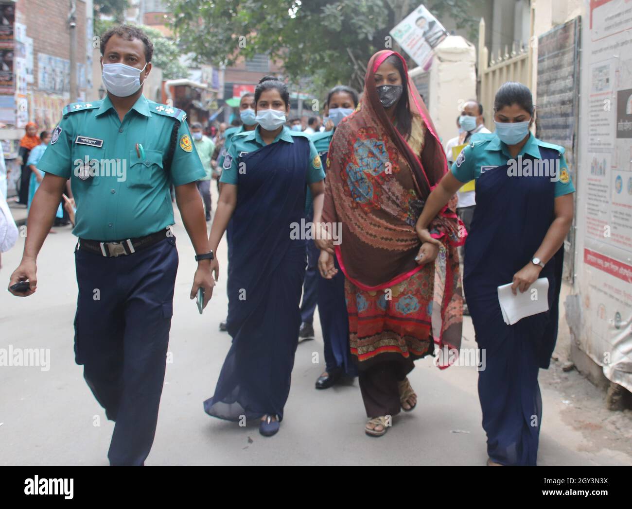 Nicht exklusiv: Nusrat Shahrin Rakar, Konaks Schwester, wurde verhaftet, weil sie die Anti-Staatspropaganda über die sozialen Medien ihres Schwesterngesichts verbreitet hatte Stockfoto