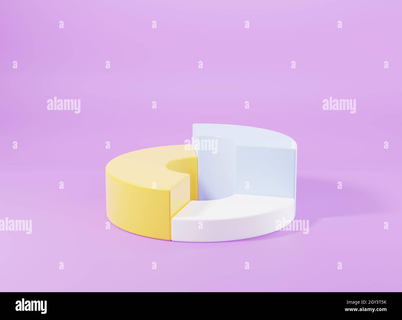 Donut-Diagramm Diagramm Wachstum Diagramm Infografiken Elemente Analyse auf lila Hintergrund, Business-Info leeren Kreis Grafiken Kuchen Donut Tabelle, Finanzen Web Stockfoto