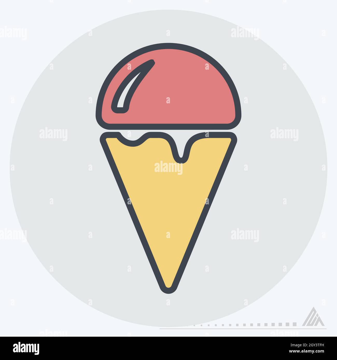 Icon Ice Cream - Color Mate Style - einfache Illustration, editierbare Kontur, Design Template Vektor, gut für Drucke, Poster, Werbung, Ankündigungen Stock Vektor