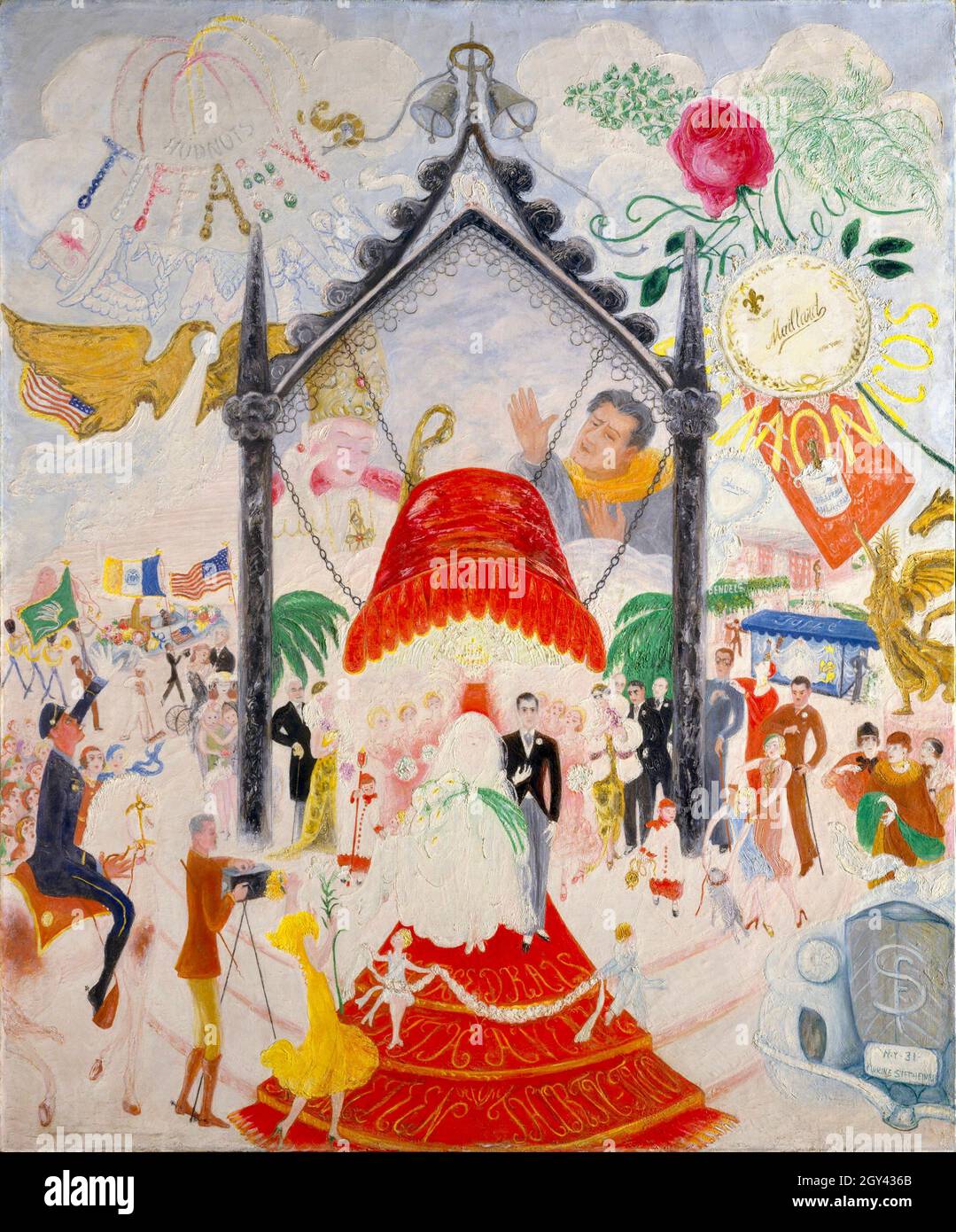 Florine Stettheimer Kunstwerk - die Kathedralen der Fifth Avenue - 1931 Stockfoto