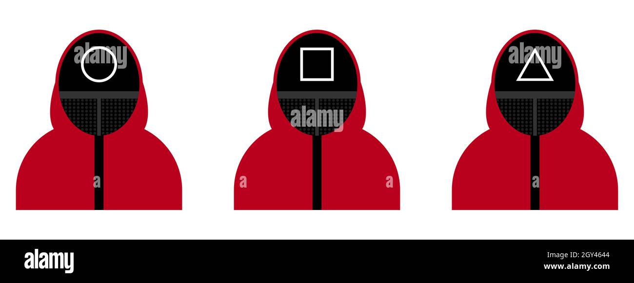 Set von Squid Spiel Zeichen. Vektorgrafik Stock Vektor