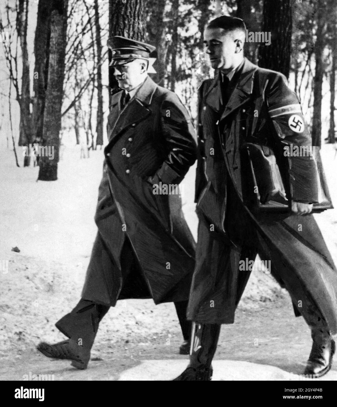 Albert Speer in seiner Eigenschaft als Rüstungsminister bei einem Treffen im Hauptquartier des Führers. [Automatisierte Übersetzung] Stockfoto