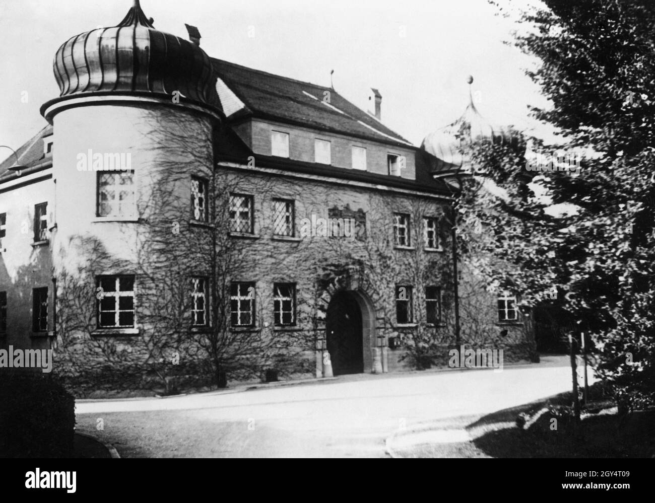 'Das Foto zeigt das Eingangstor zum ''Staatsgefängnis'' in Landsberg am Lech im Jahr 1933. [Automatisierte Übersetzung]' Stockfoto