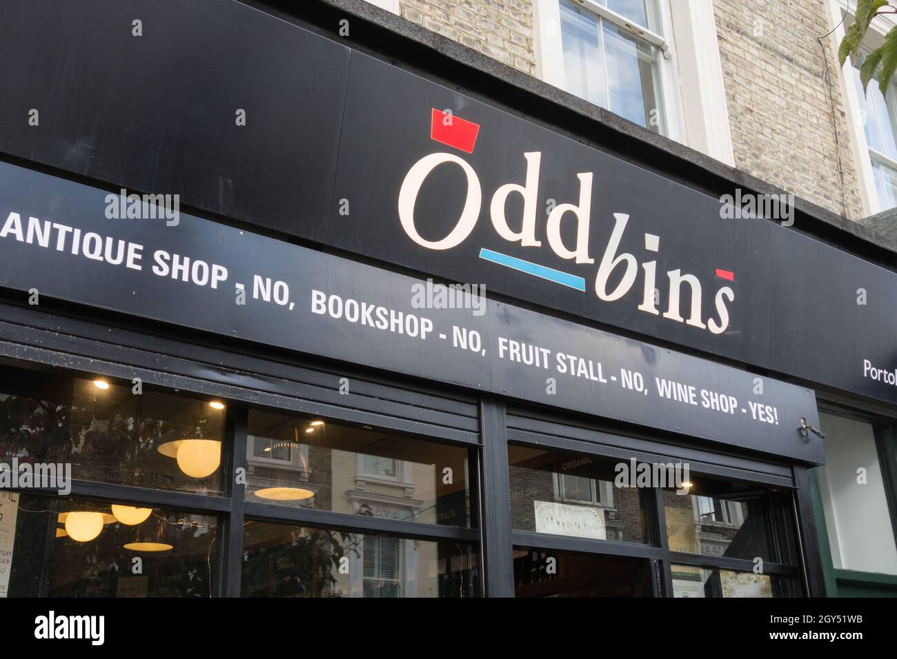 Oddbins Weinladen in der Nähe der Portobello Road, London, England, Großbritannien Stockfoto