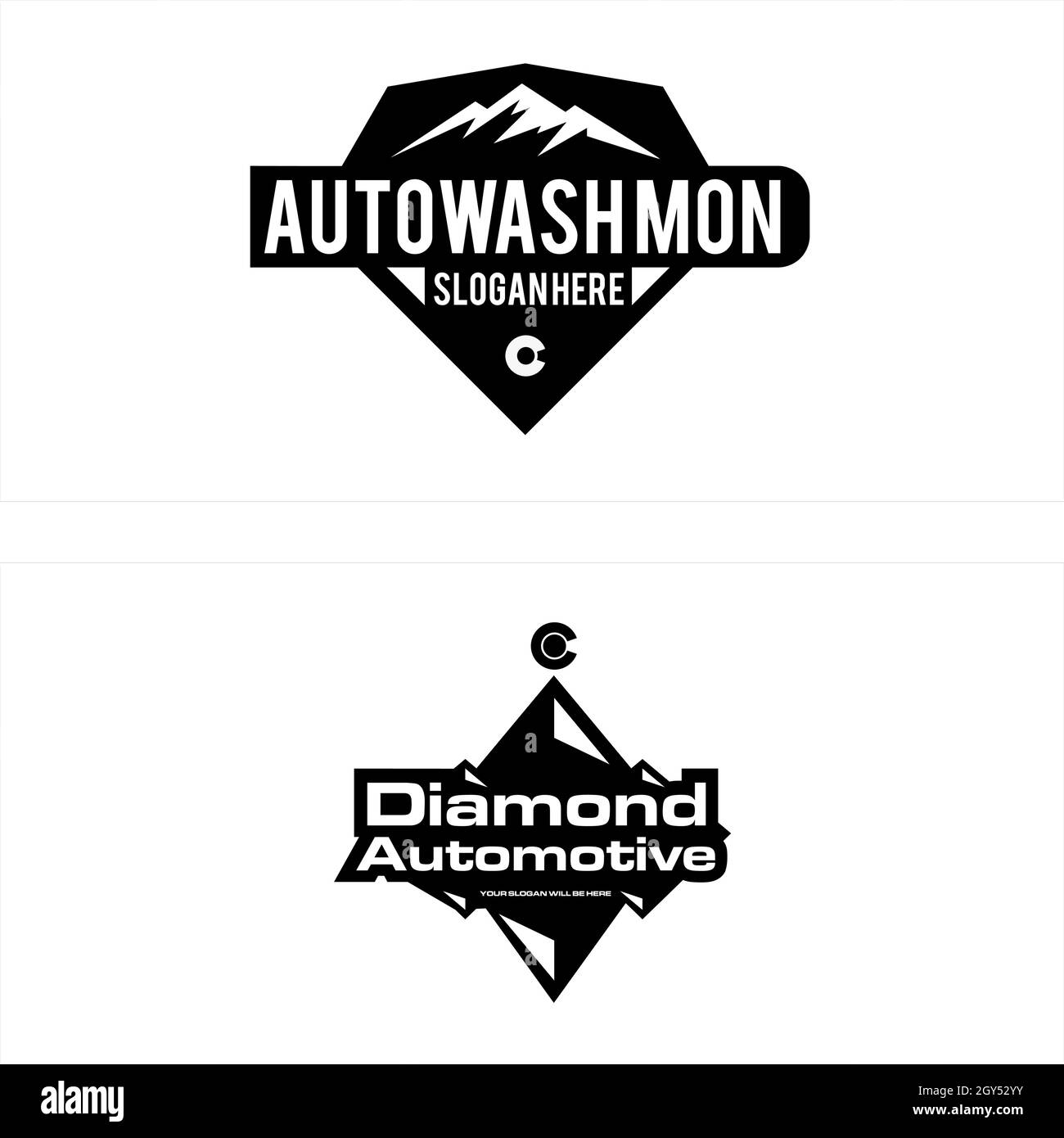 Satz von Automotive Mountain schwarz Vektor-Logo-Design Stock Vektor