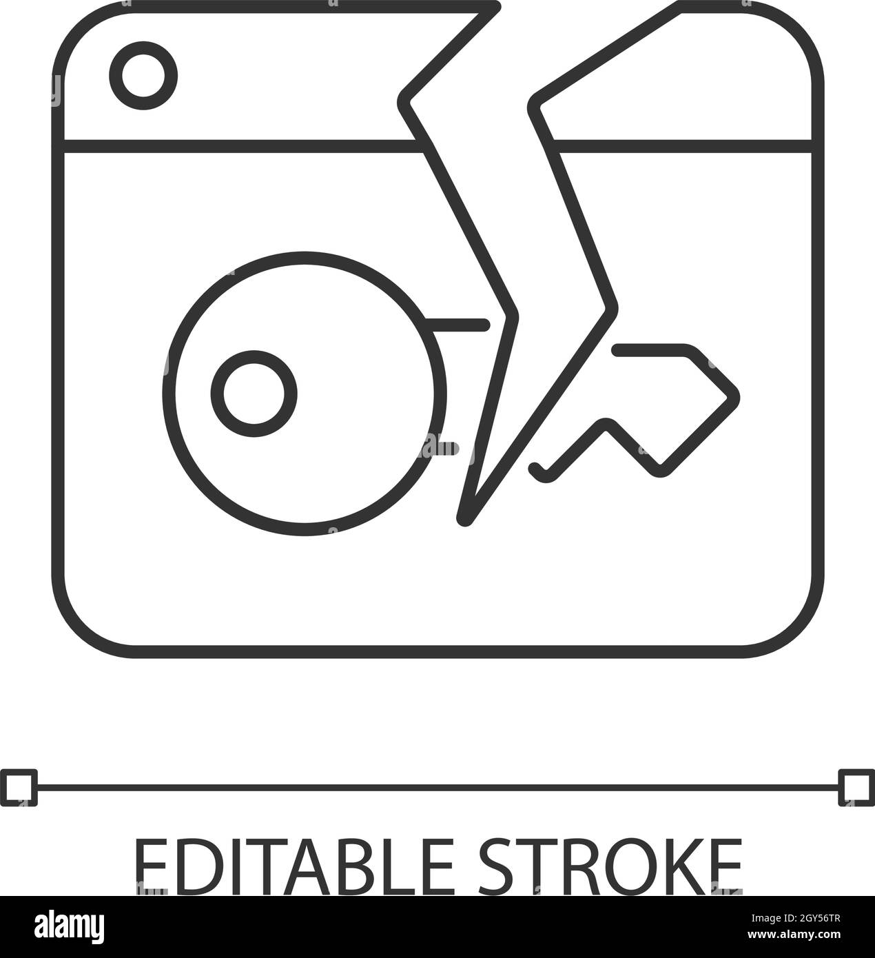 Lineares Symbol für Datenschutzverletzungen Stock Vektor