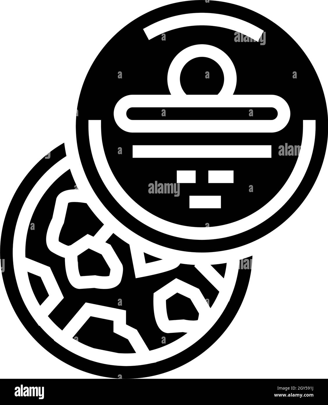 Abbildung des Glyphen-Symbols für den Salzbehälter des Badezimmers Stock Vektor