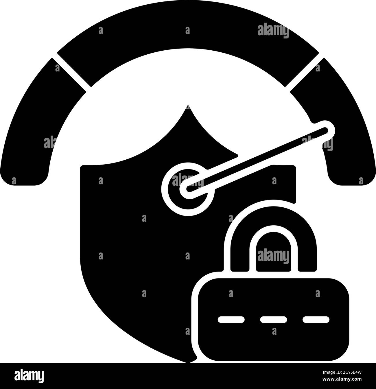 Schwarzes Glyphensymbol mit starkem Kennwort Stock Vektor