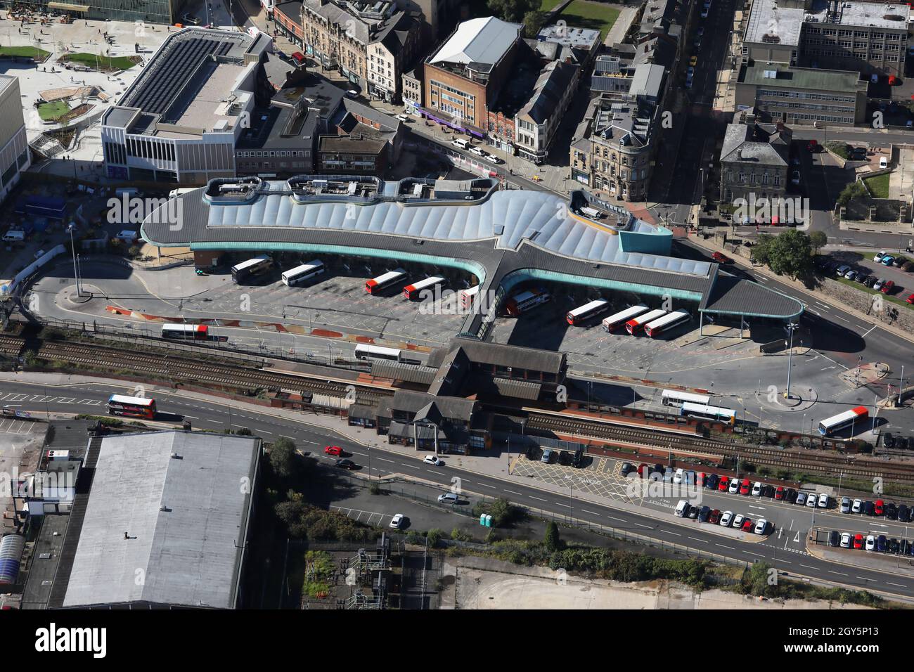 Luftaufnahme des Barnsley Interchange, South Yorkshire Stockfoto