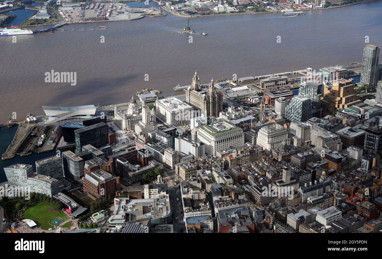 Luftaufnahme des Stadtzentrums von Liverpool Stockfoto