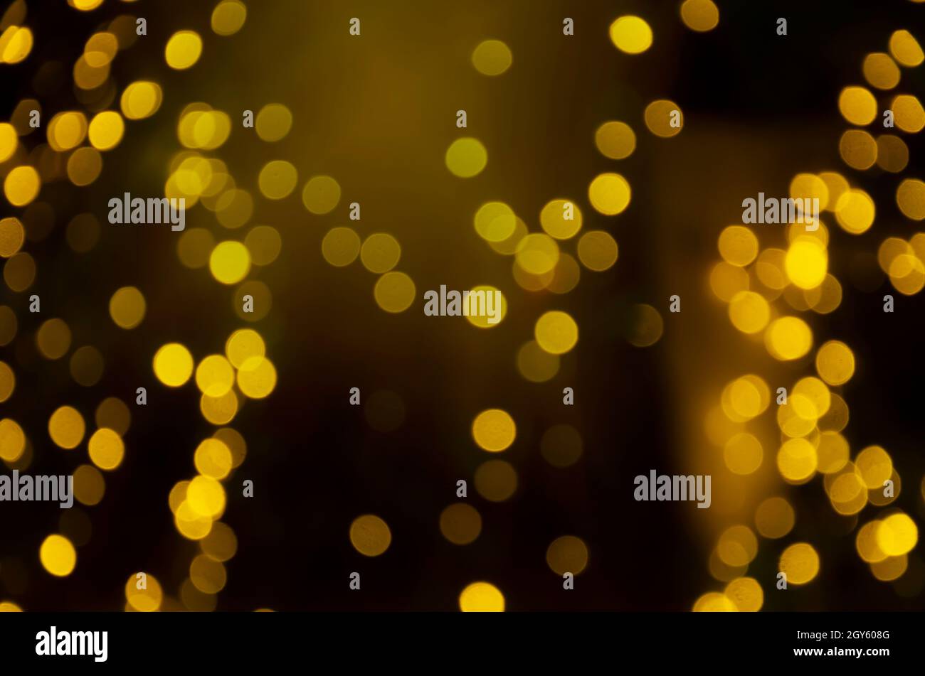 Gelbe Bokeh-Kugeln. Bokeh Kugeln Textur. Als Hintergrund. Stockfoto