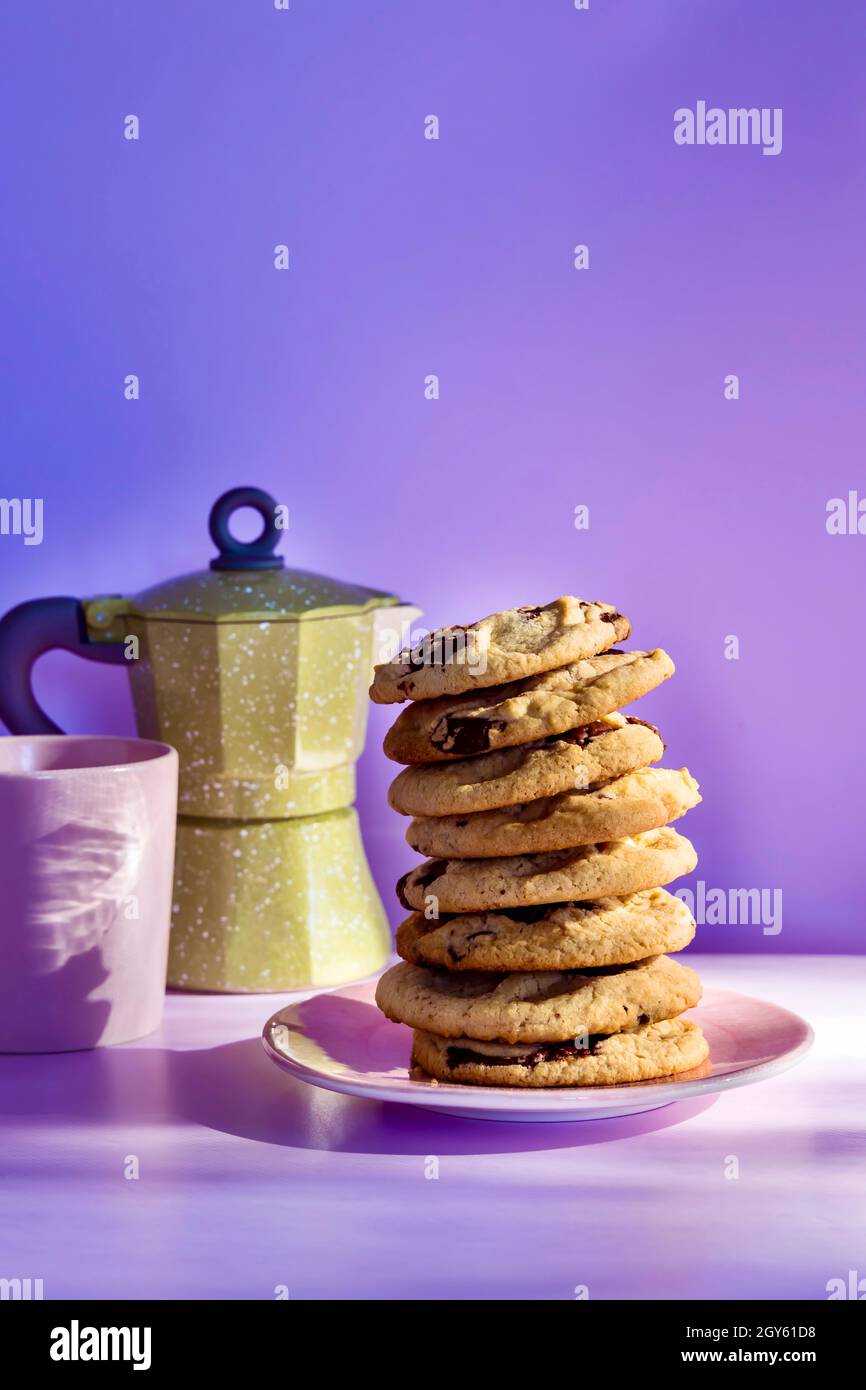 Hausgemachte Choc Chip Cookies Stockfoto