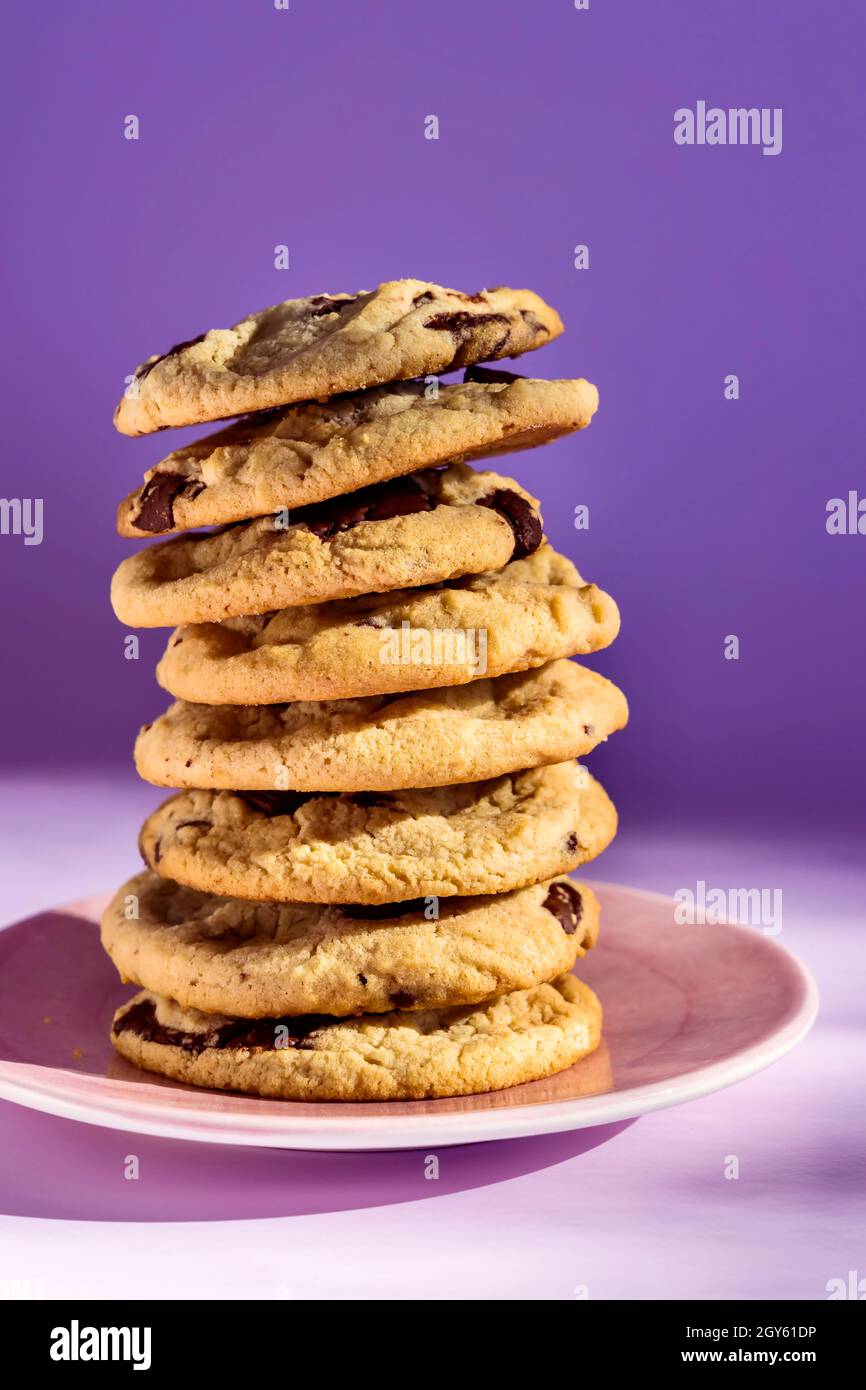 Hausgemachte Choc Chip Cookies Stockfoto