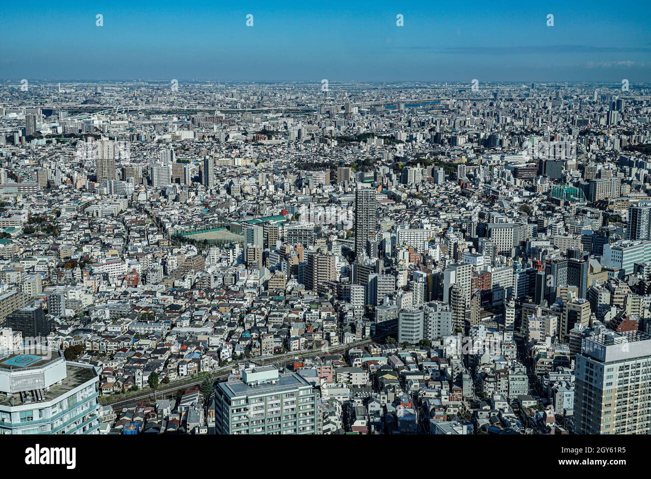 Skyline von Tokio vom Observatorium Sunshine aus gesehen 60. Aufnahmeort: Metropolregion Tokio Stockfoto